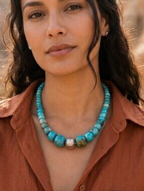 Sterling Silver Turquoise Graduated NECKLACE
